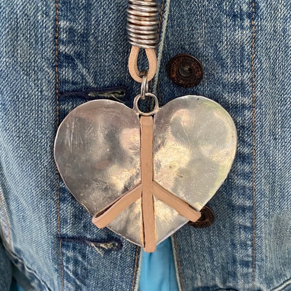 Hammered Heart Statement Necklace - Picture 8 of 9